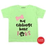 My Sibling Have Paws Design Baby Clothes