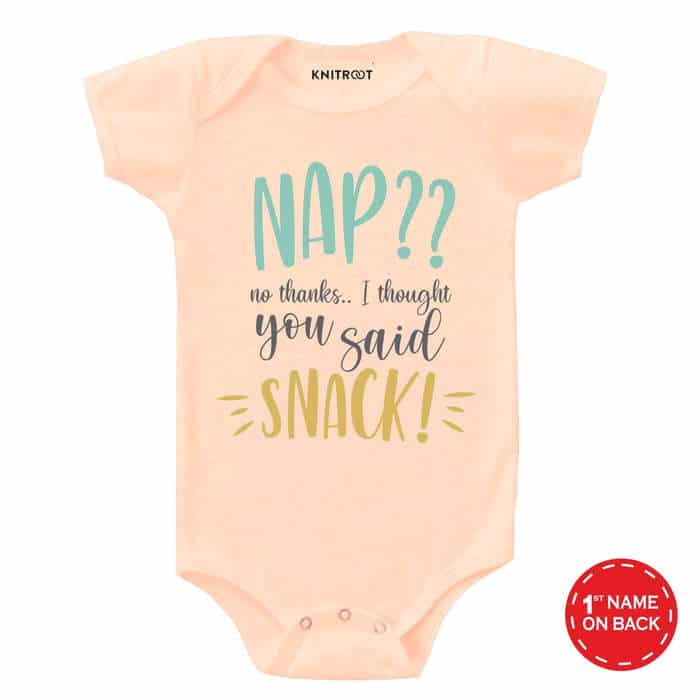 NAP I Thought You Said Snack! Onesie (Peach)