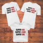 matching family t shirts set of 3