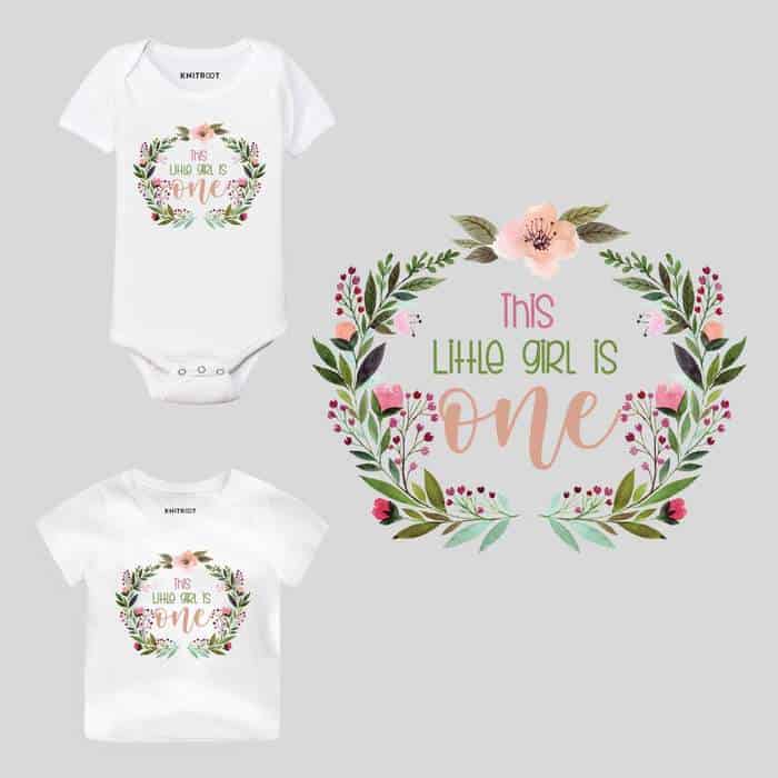 This Kittle Girl Is One Baby Wear toddler first birthday outfit girl