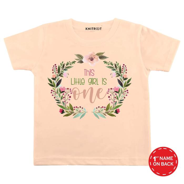 This Kittle Girl Is One T-shirt (Peach)