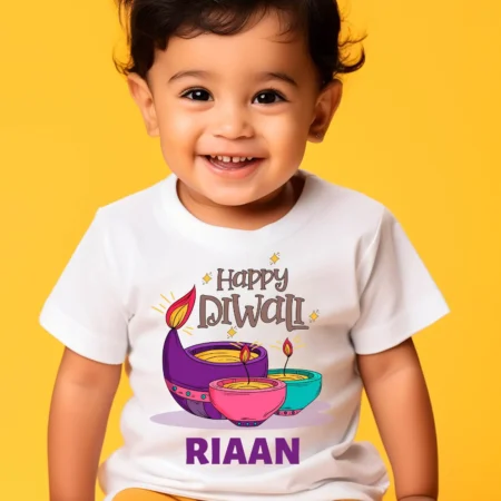 With Diyas Happy Diwali Onesie & T-shirt