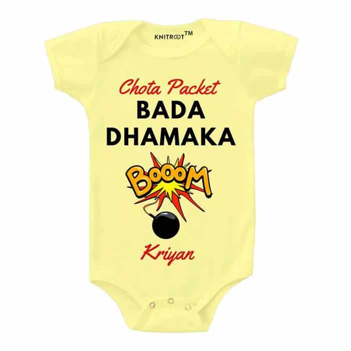 Chota Packet Bada Dhamaka Onesie (Yellow)