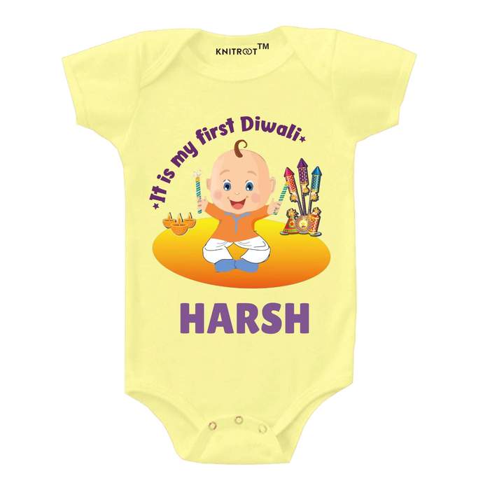 It Is My First Diwali Theme Onesie (Yellow)