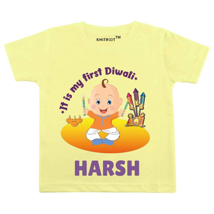 It Is My First Diwali Theme T-shirt (Yellow)