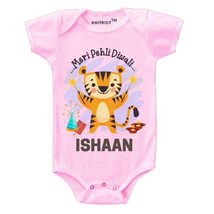 Meri Pehli Diwali Onesie (Pink)