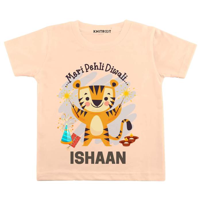 Meri Pehli Diwali T-shirt (Peach)