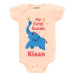 My First Diwali Blue Elephant Baby Wear