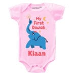 My First Diwali Blue Elephant Baby Wear
