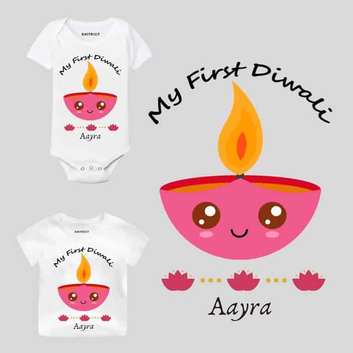 My First Diwali Diya Baby Wear my first diwali baby clothes