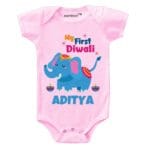 My First Diwali Elephant Theme Baby Wear