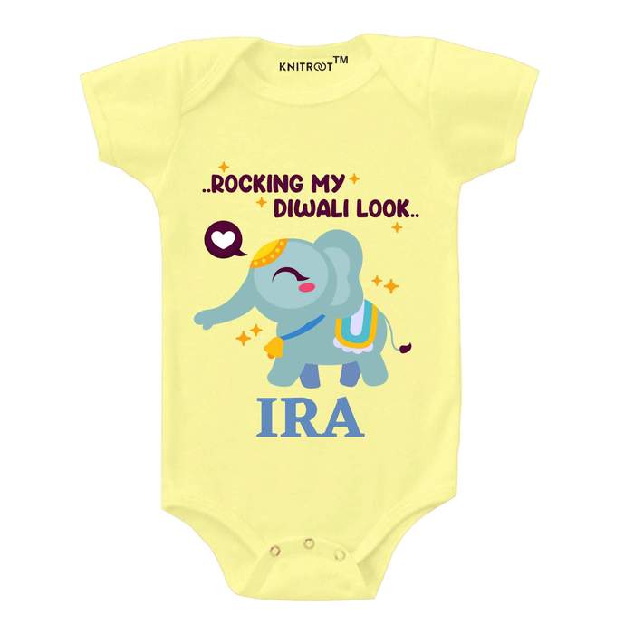 Rocking My Diwali Look Onesie (Yellow)