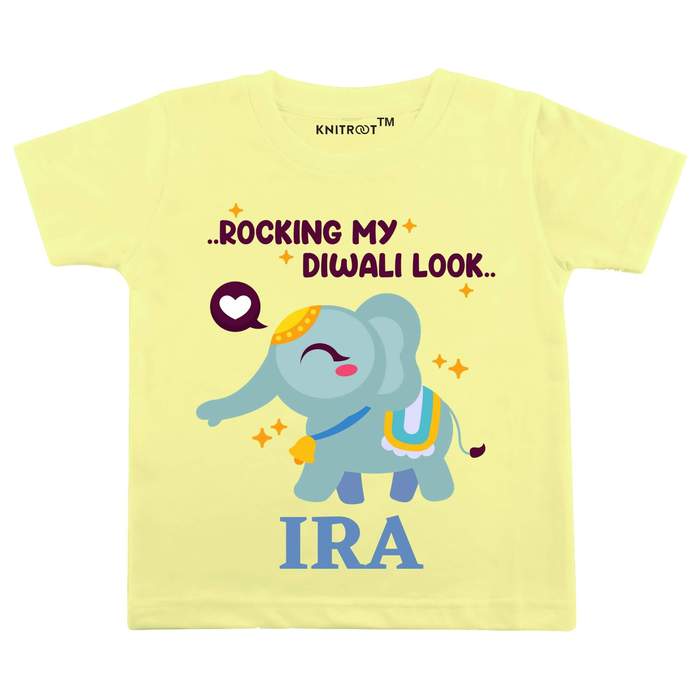 Rocking My Diwali Look T-shirt (Yellow)