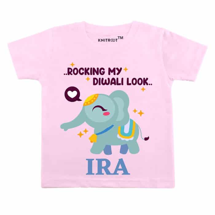 Rocking My Diwali Look T-shirt (pink)