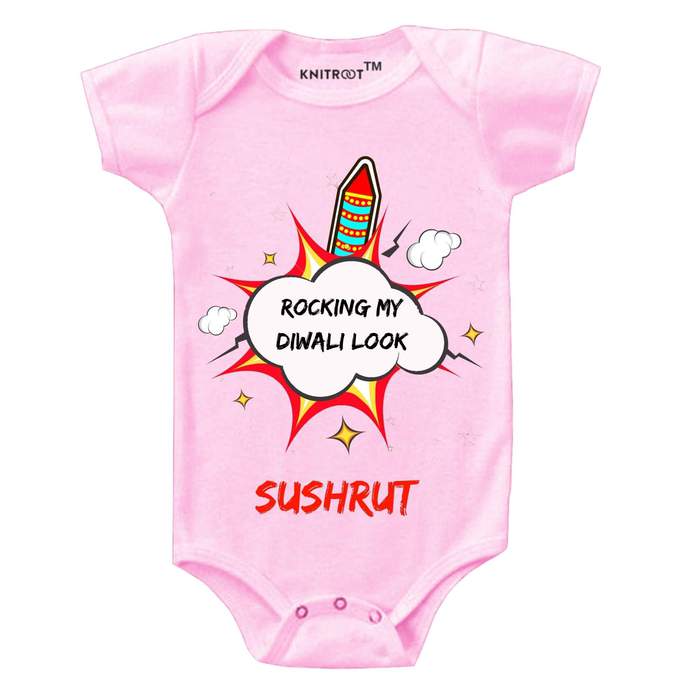 Roocking My Diwali Look Onesie (Pink)