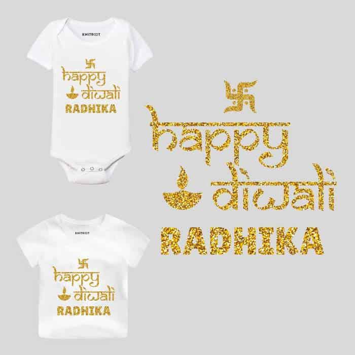 Shubh Diwali Baby Wear diwali t shirt