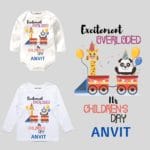 excittement , happy children day pink romper for babies