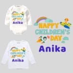 Happy Children's Day Stated Outfit for Newborn Baby