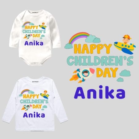 Happy Children's Day Stated Outfit for Newborn Baby