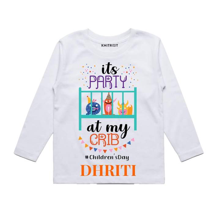 its party at my crib , childrens day party t shirt