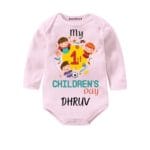 my first children day newborn pink outfit