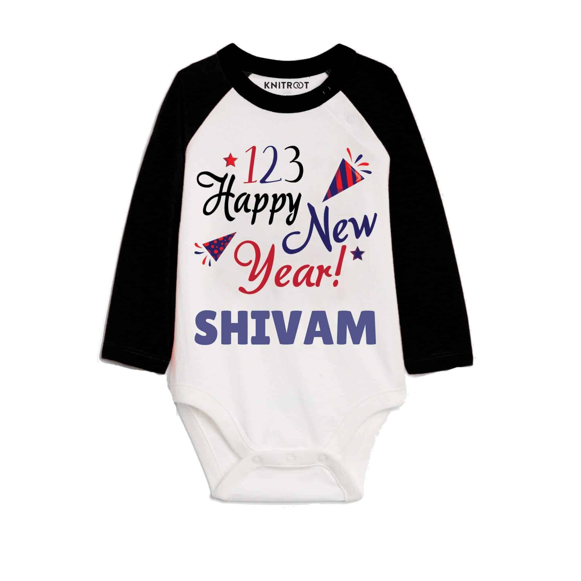 123 happy new year onesies for kids