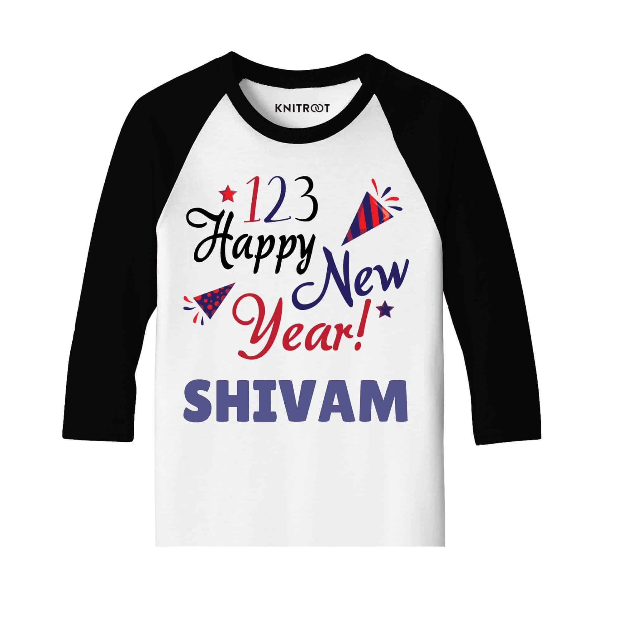 123 happy new year t shirt for kids