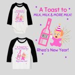 New Year Special A Toast To Milk Milk & More Milk Print Raglan Kids Outfit