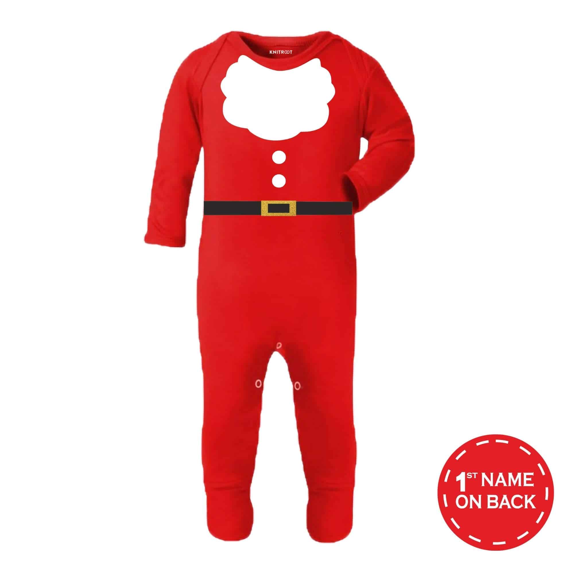 Christmas Santa Infant Jumpsuit Add Baby Name Personalized Knitroot
