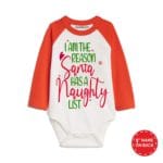 i am the reason santa has naughty list christmas kids outfit