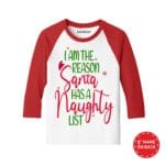 i am the reason santa has naughty list christmas kids outfit