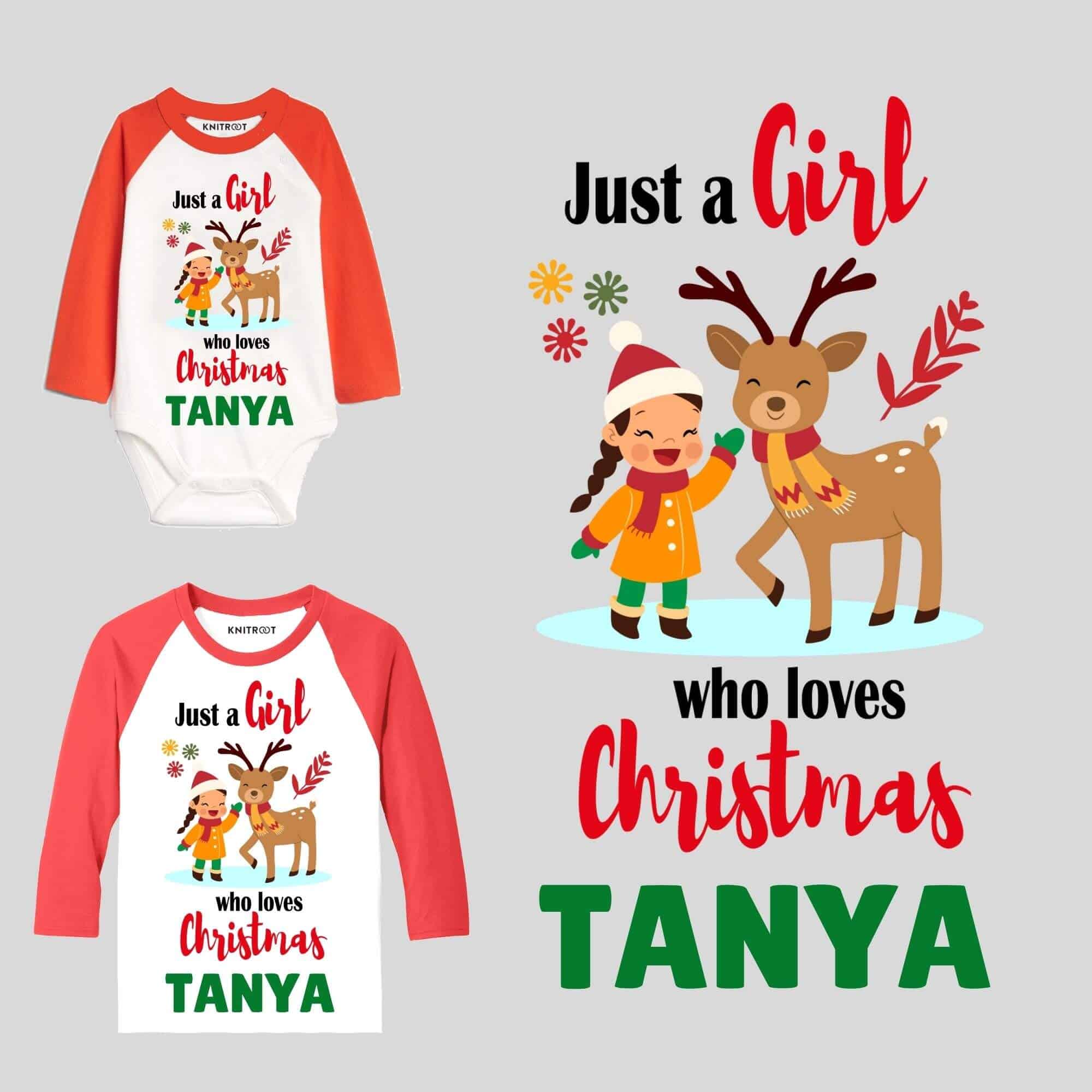 just a girl christmas baby girl outfit