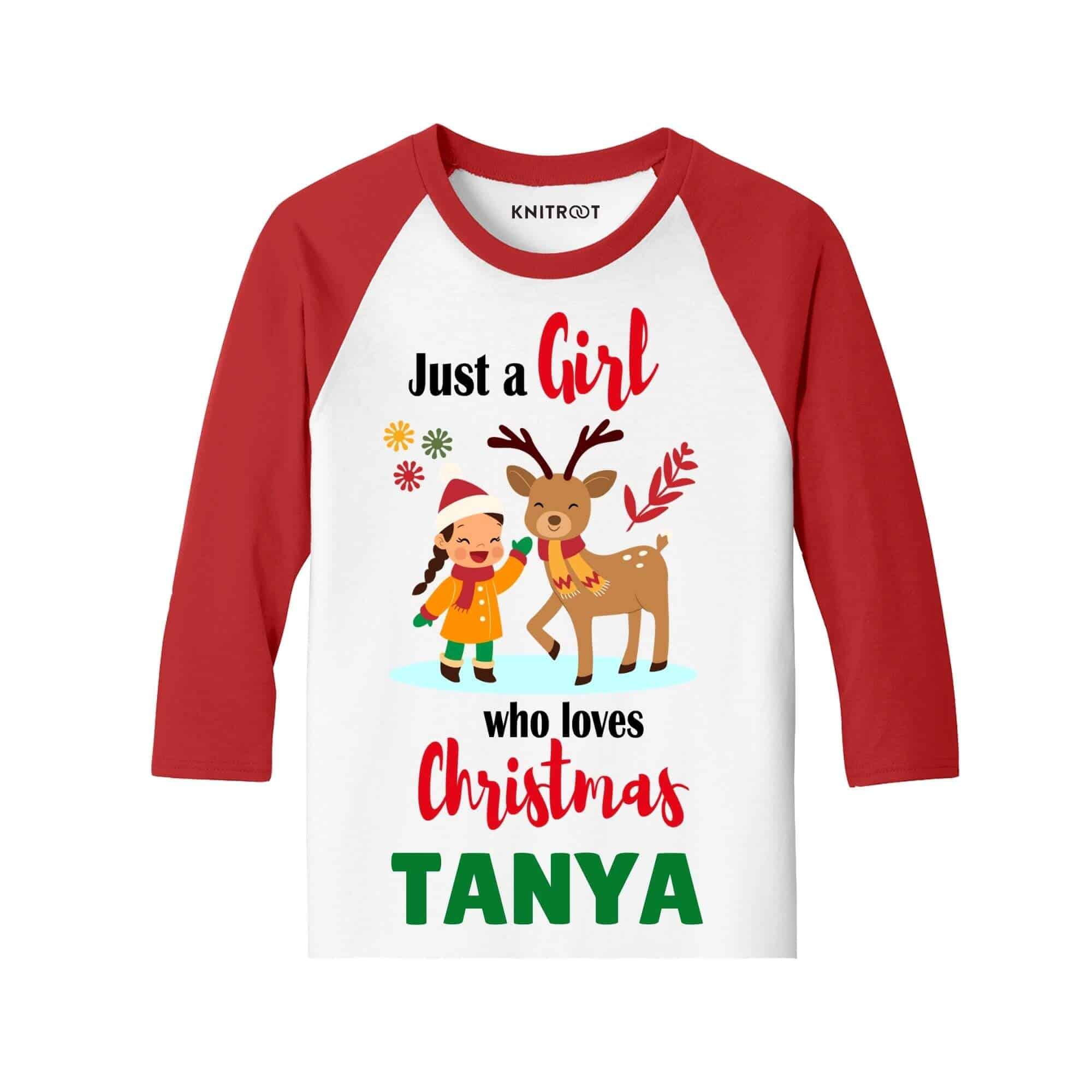 just a girl who loves christmas baby tees