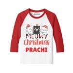meowy christmas tees and onesies for kids