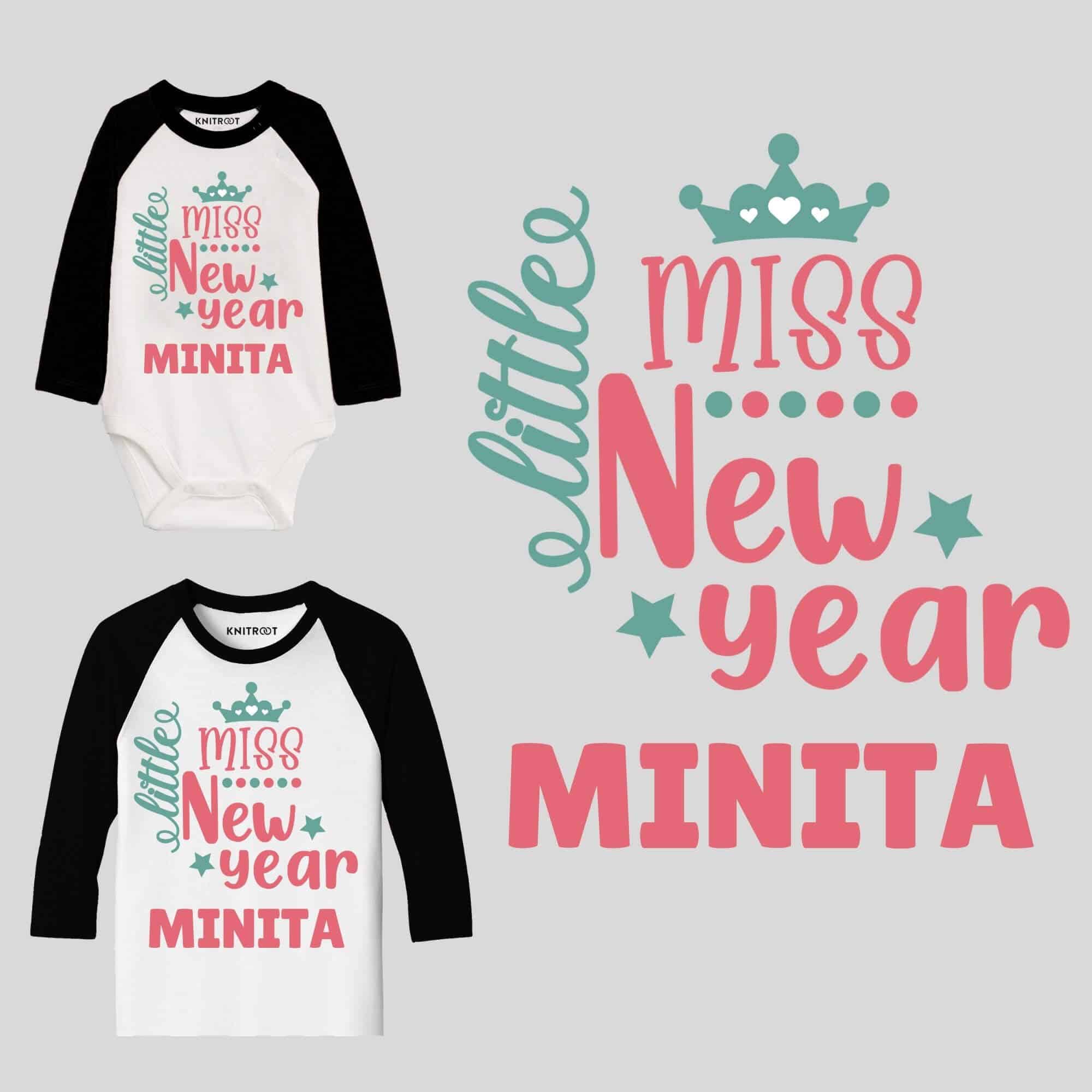 miss new year baby girl raglan outfit