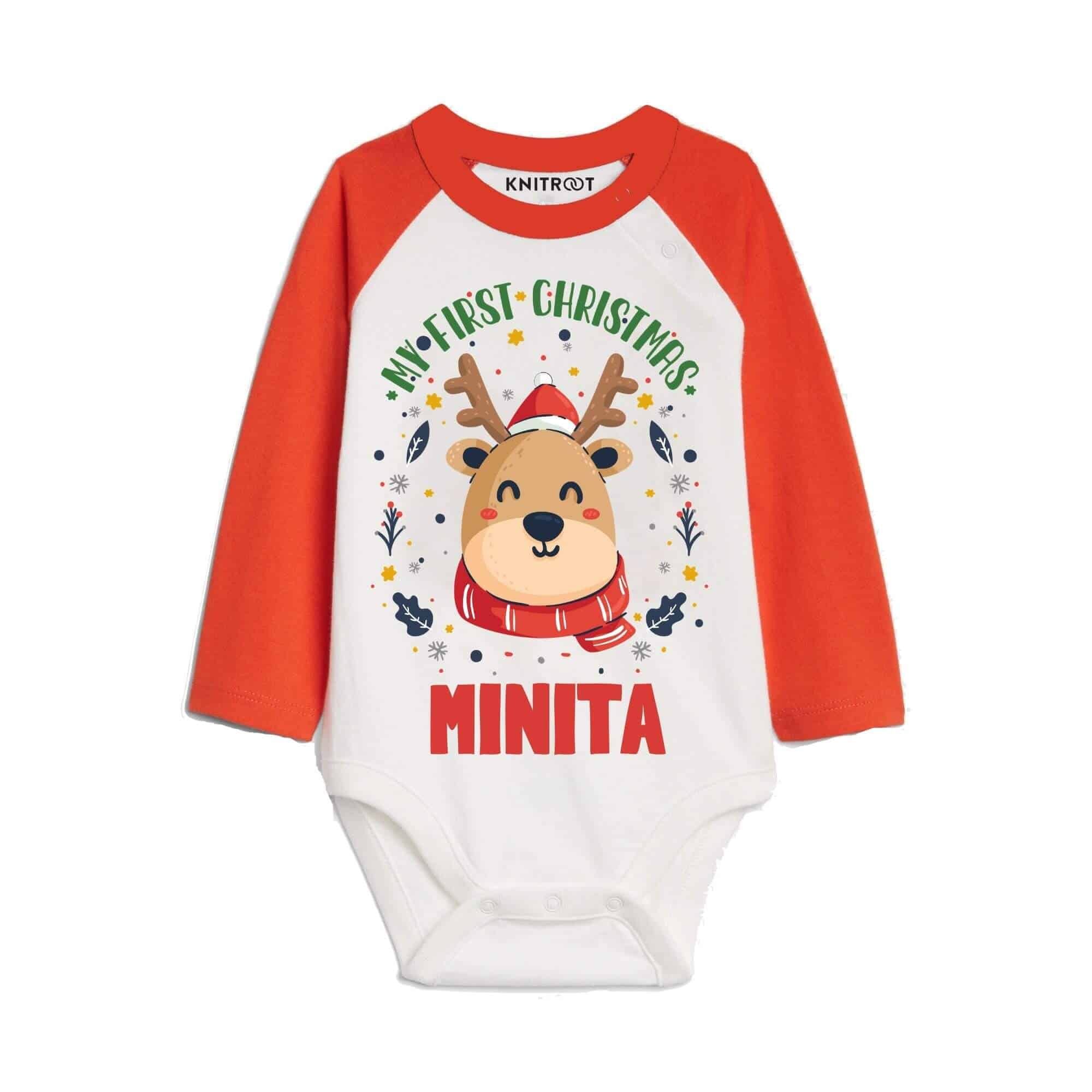 my first christmas baby rompers