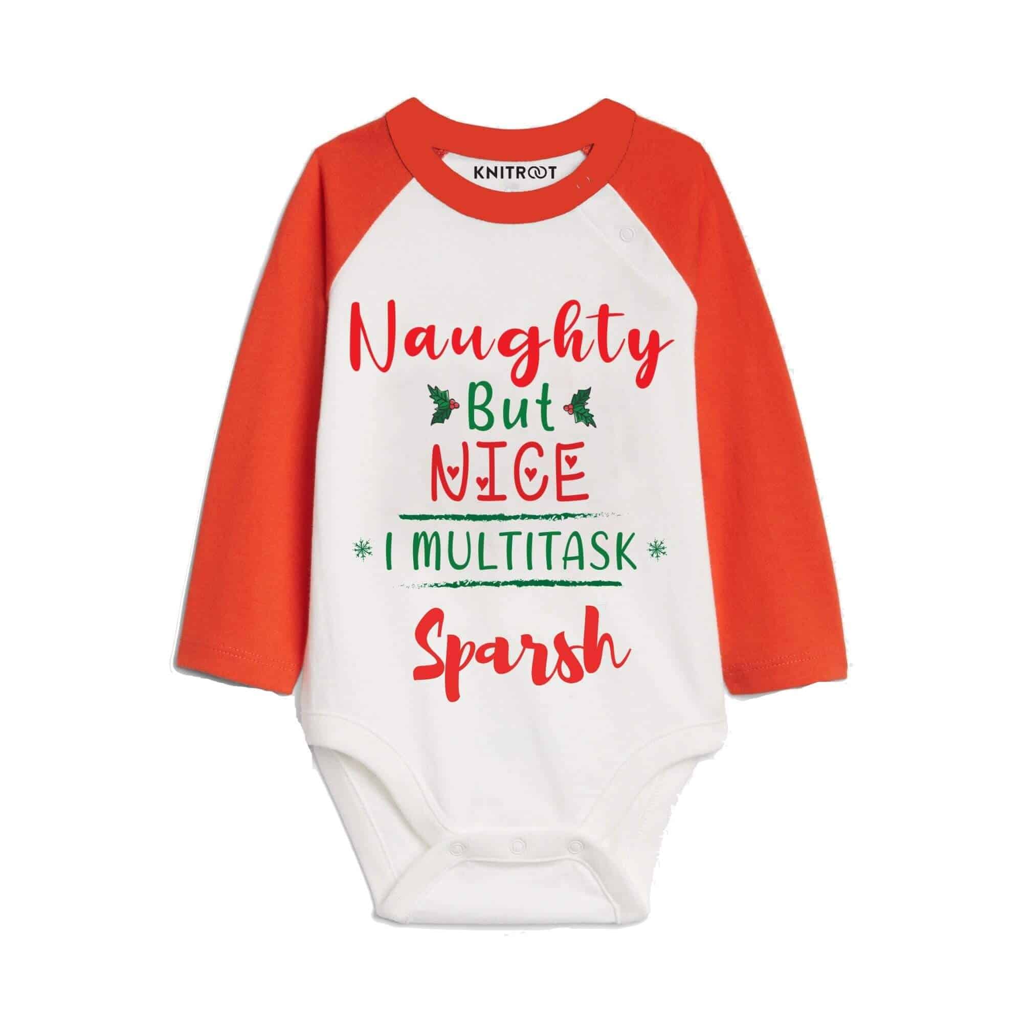 naughty but nice, multi tasking baby onesies in raglan