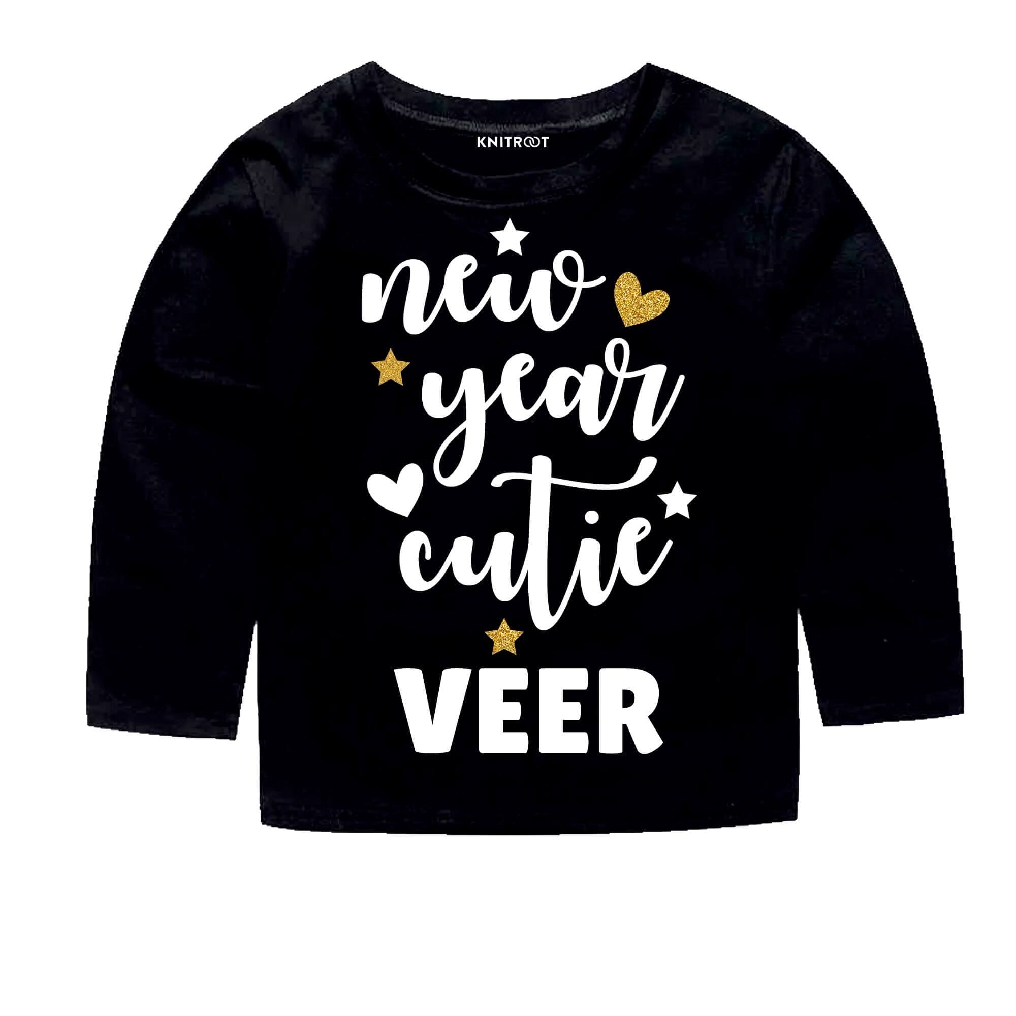 new year cutie black t shirt for toddlers