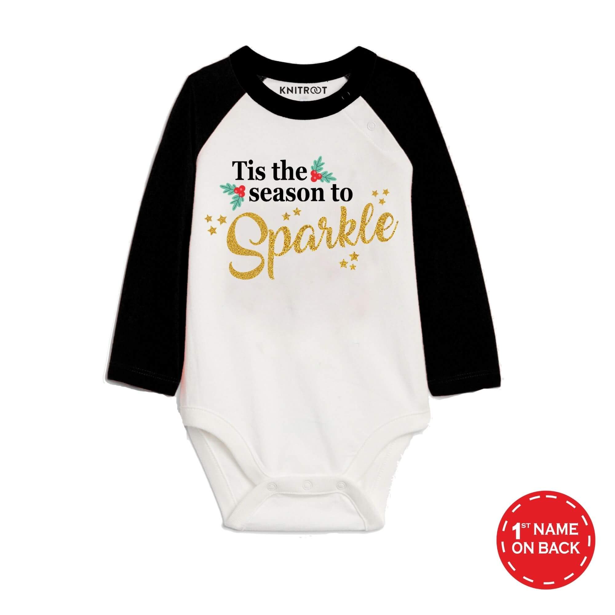 tis the season to sparkle onesie for kids