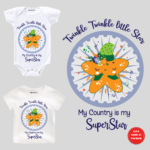 My Country Is My Superstar Printed Baby Outfit