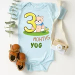 3rd month birthday tees rompers