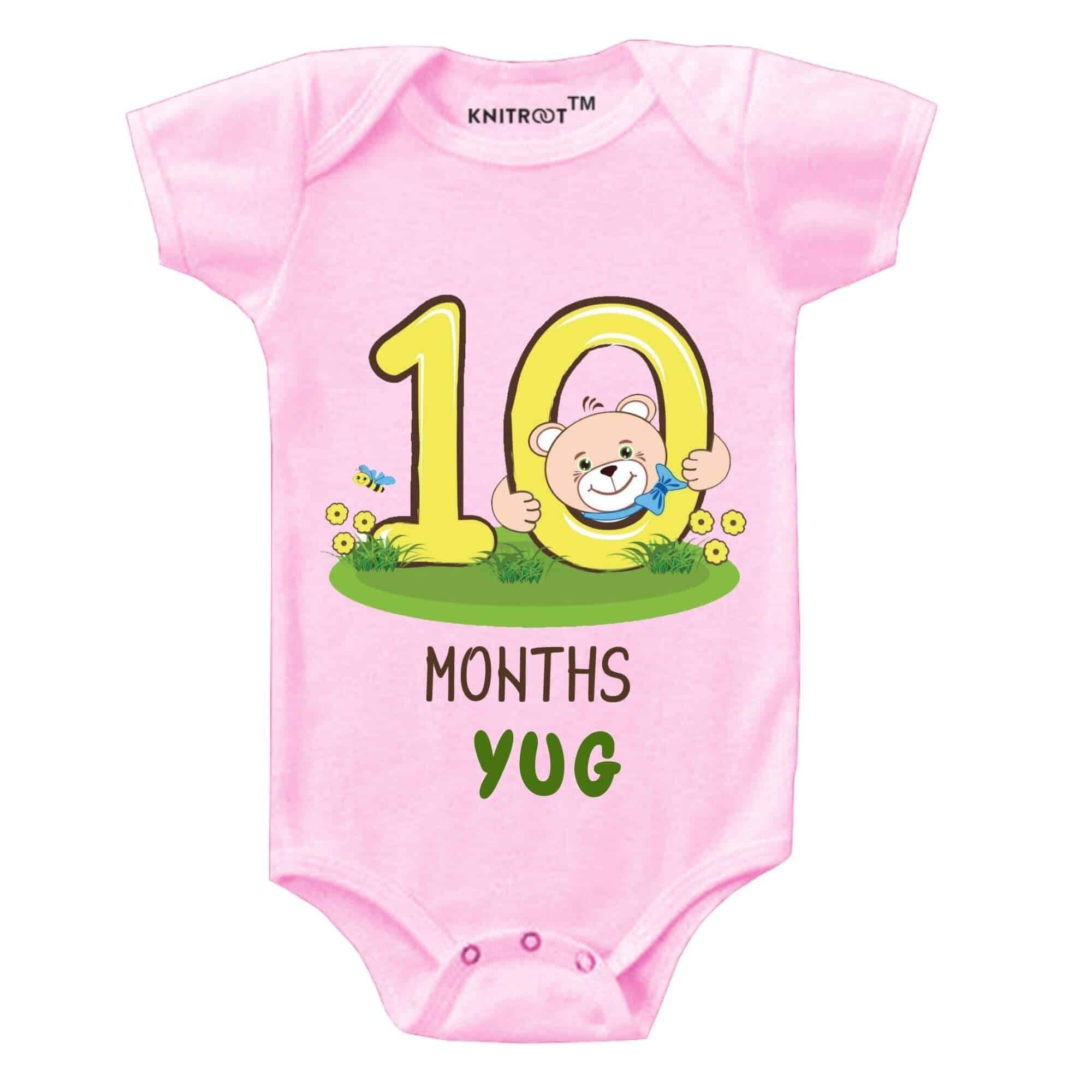 Ten month teddy in pink onesie