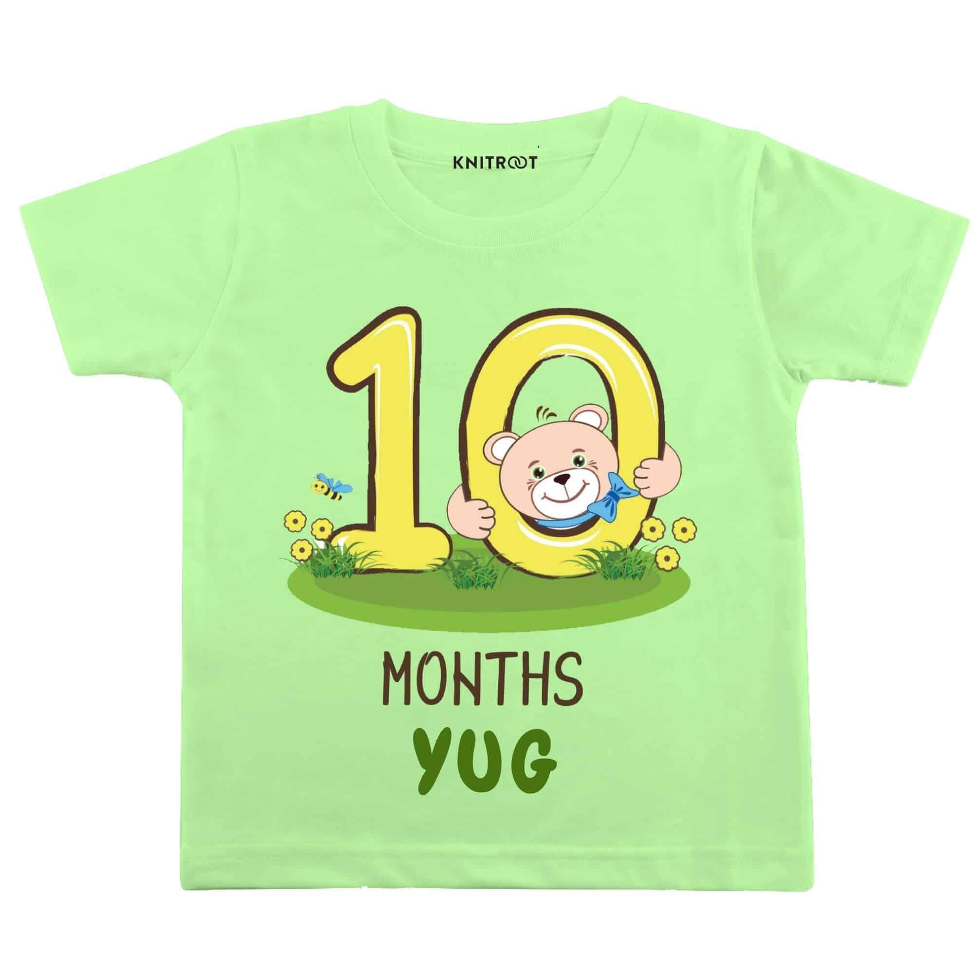 Ten teddy in green tee