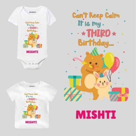Calm it's third birthday Toddler outfit