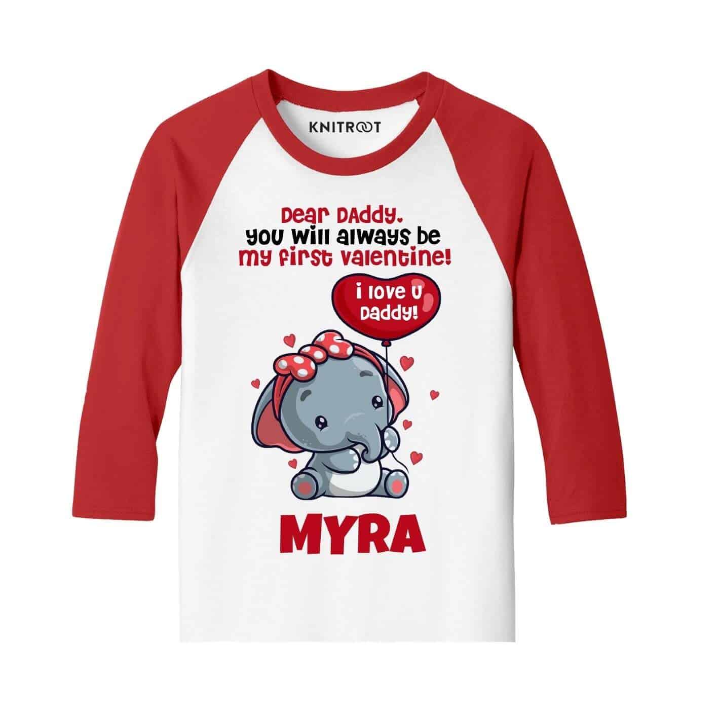 Daddy always my be first valentine Kids T-shirt