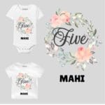 Five Birthday-floral Toddler wear