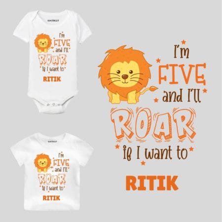 Five and i'll roar Toddler wear