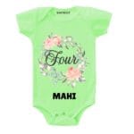 Four Birthday-floral Toddler outfit