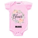 Four Birthday-floral Toddler outfit