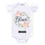 Four Birthday-floral Toddler outfit